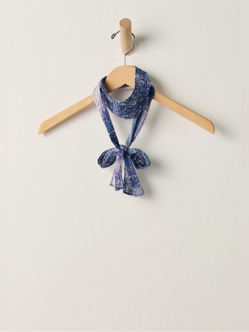Free People Blue Paisley Cotton Neck Scarf